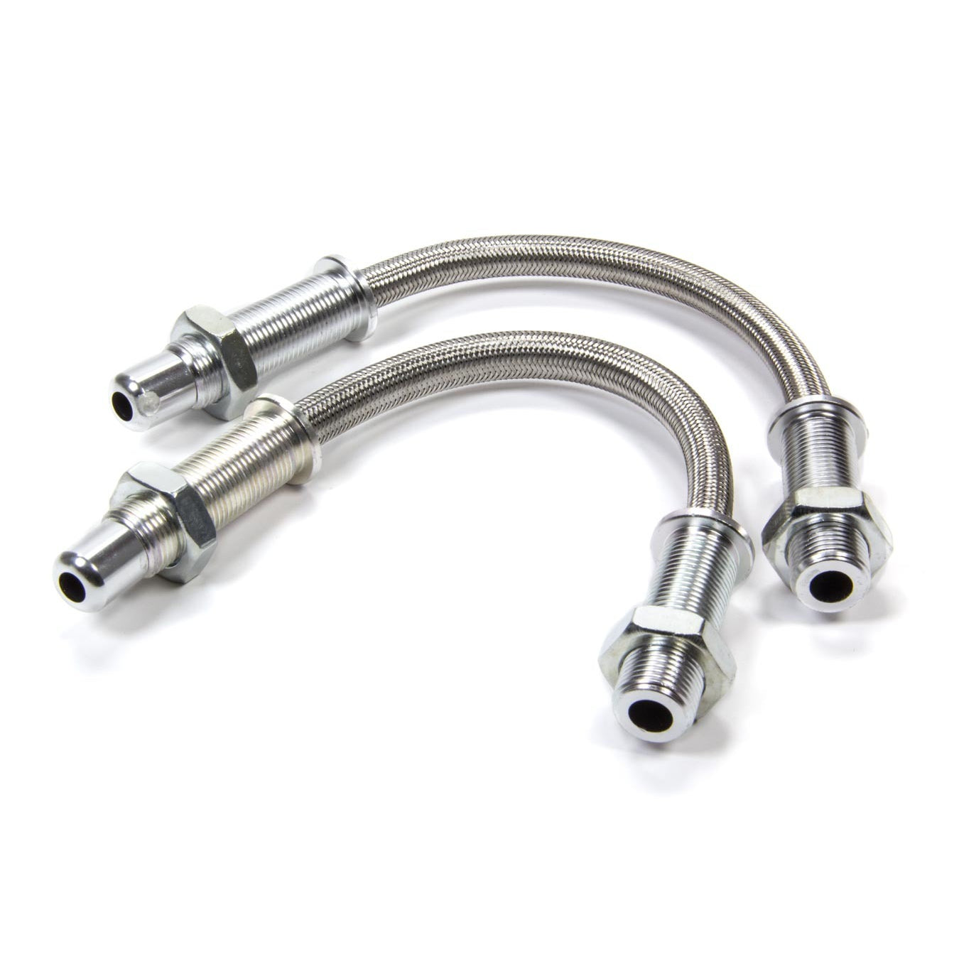 AutoLoc 12" Long Door Jam Wire Loom 1/2" Diameter Hose Braided Stainless Universal - Pair