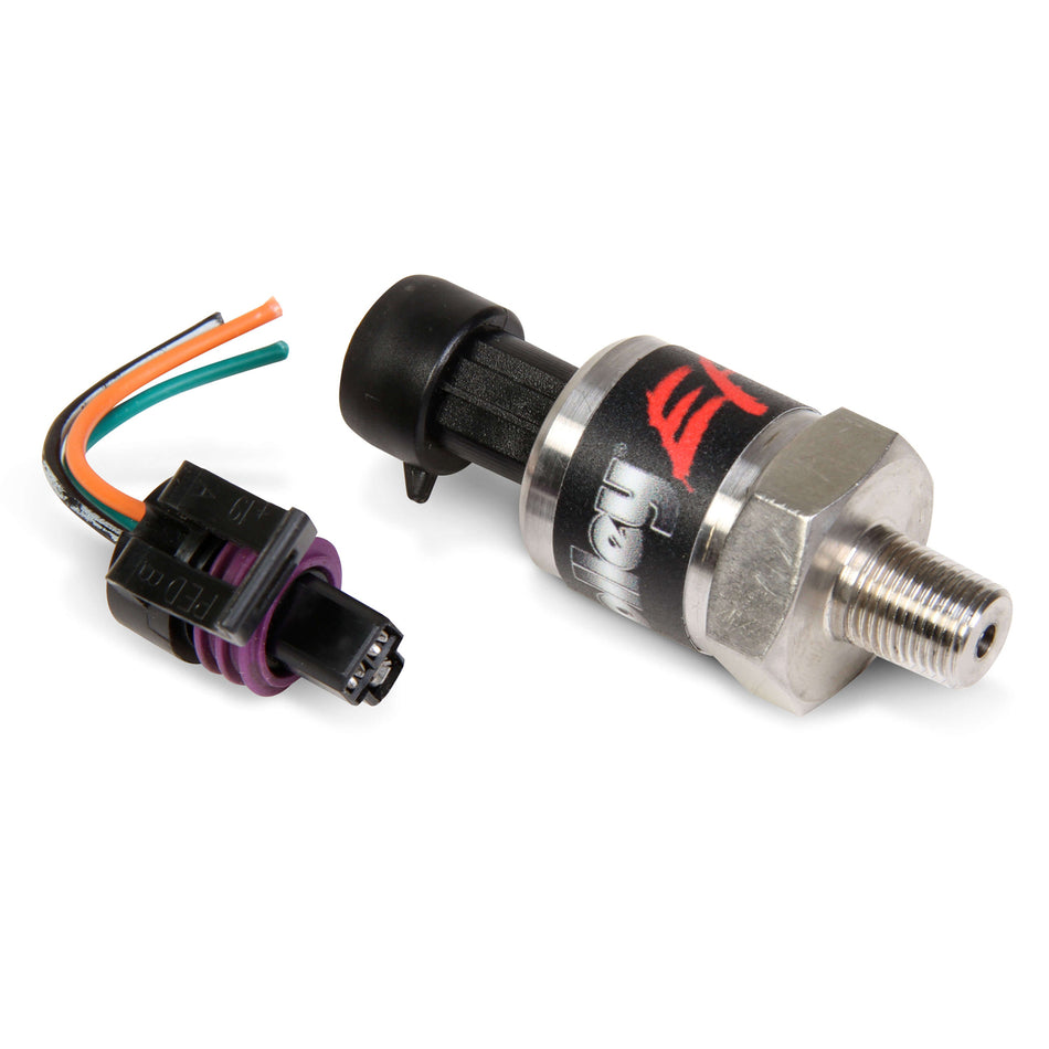 Holley EFI Pressure Sending Unit - Electric - 1/8" NPT Male Thread - Harness Included - 0-1600 psi