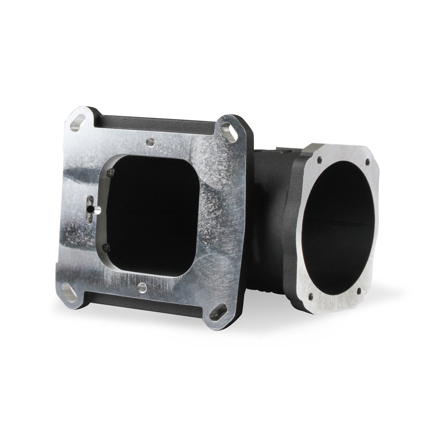 Holley EFI Throttle Body Adapter - Elbow - Aluminum - Black - GM LS-Series to 4150 Mounting Flange