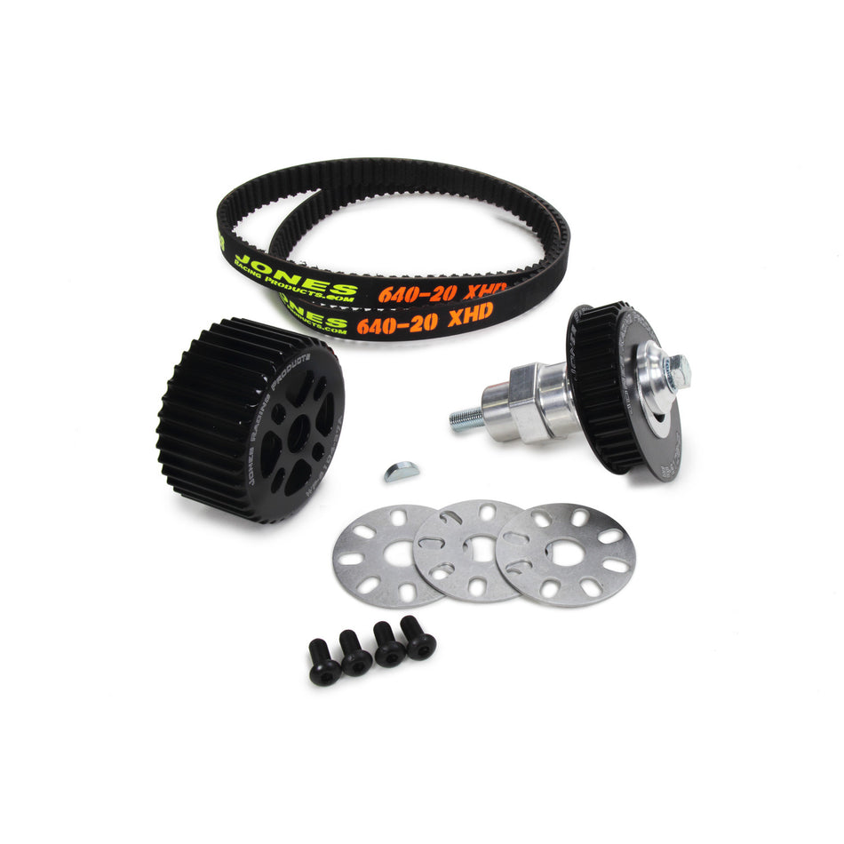 Jones Racing Products V-Belt Pulley Kit - Aluminum - Small Block Chevy