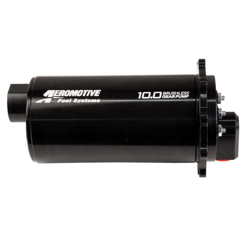 Aeromotive 10.0 Brushless In-Line Electric Fuel Pump - 1700 lb/hr - 90 psi - 12 AN Female O-Ring Inlet - 10 AN Female O-Ring Outlet - Black