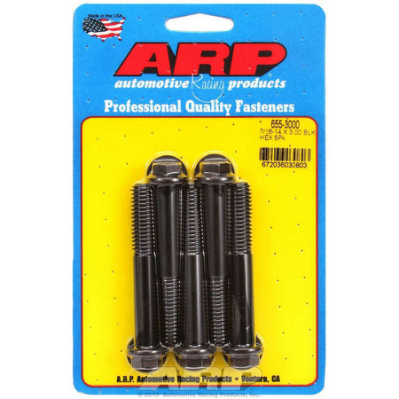 ARP 7/16-14" Thread Bolt 3" Long 1/2" Hex Head Chromoly - Black Oxide