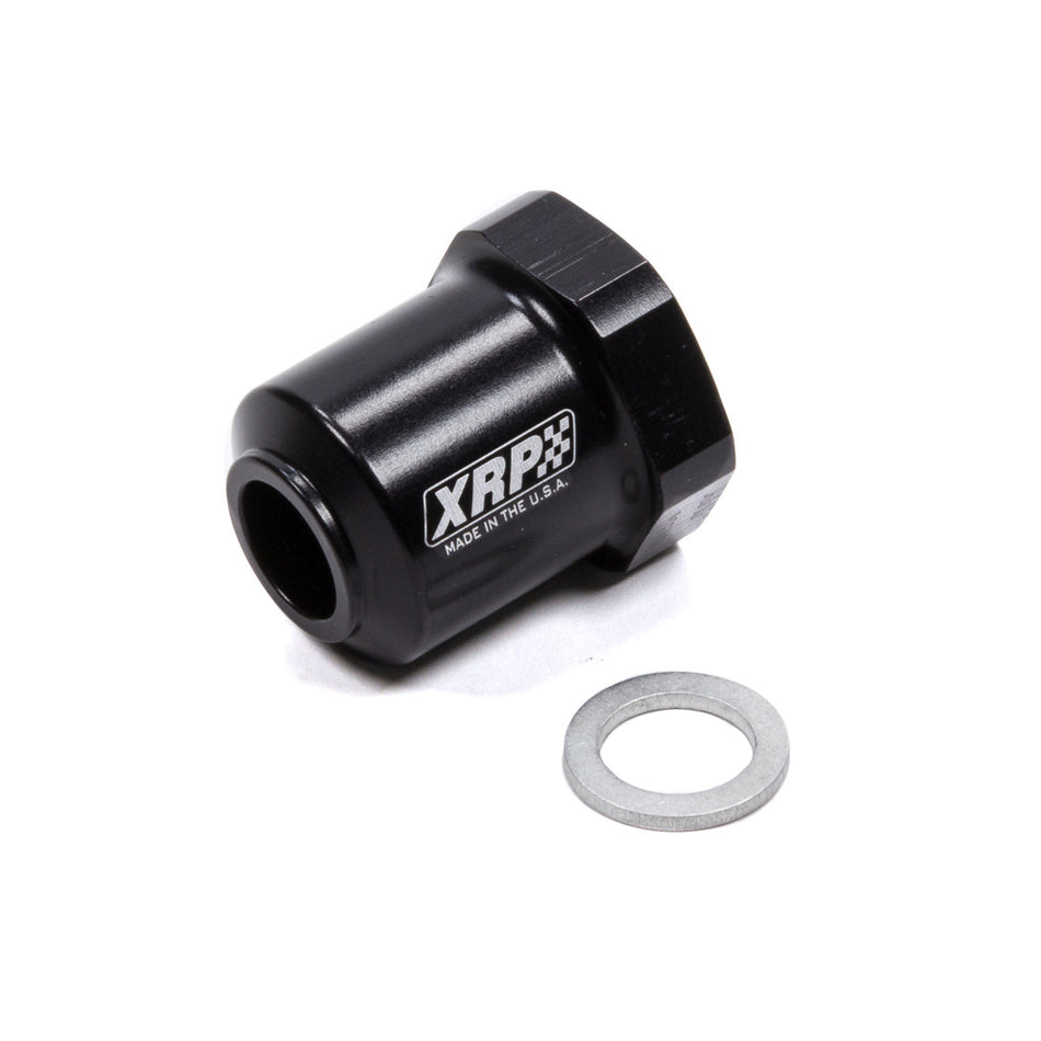 XRP M12 x 1.5 to 10 AN Female O-Ring Fuel Pump Check Valve Adapter - Aluminum - Black Anodize