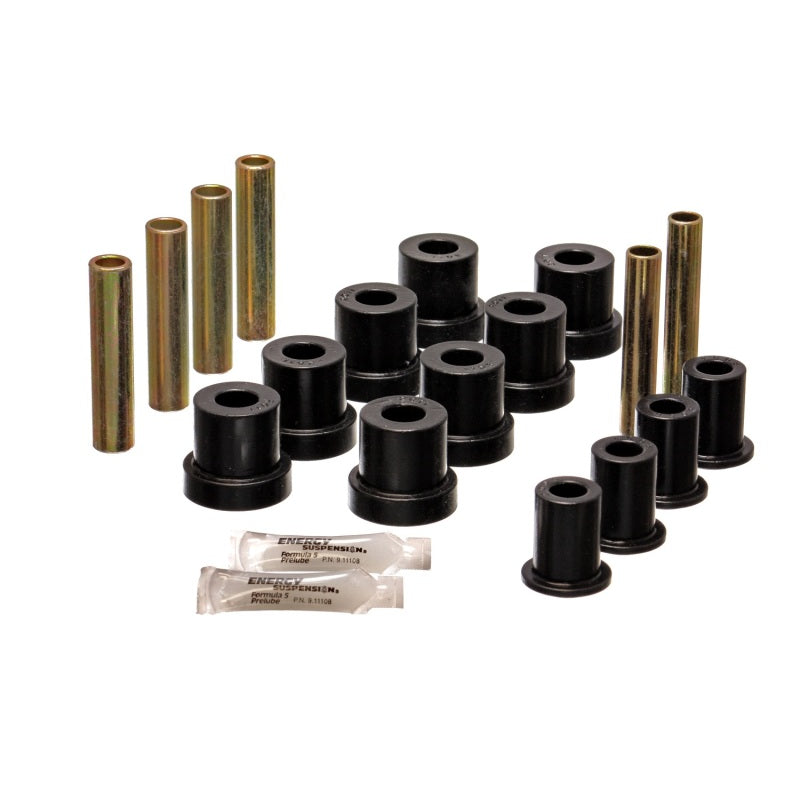 Energy Suspension Hyper-Flex Leaf Spring Bushing Kit - Polyurethane/Steel - Black/Zinc Oxide - GM Fullsize SUV/Truck 1967-70