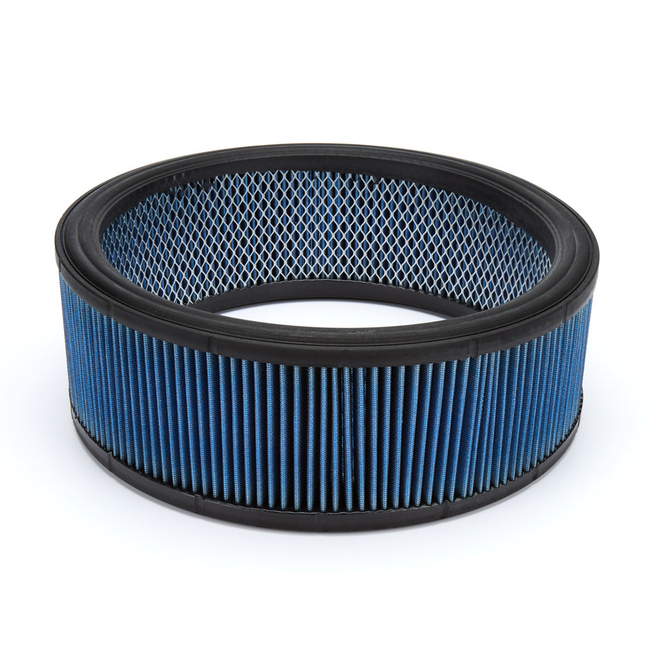 Walker Low Profile Round Air Filter Element - 14 in Diameter - 5 in Tall - Reusable Cotton - Blue