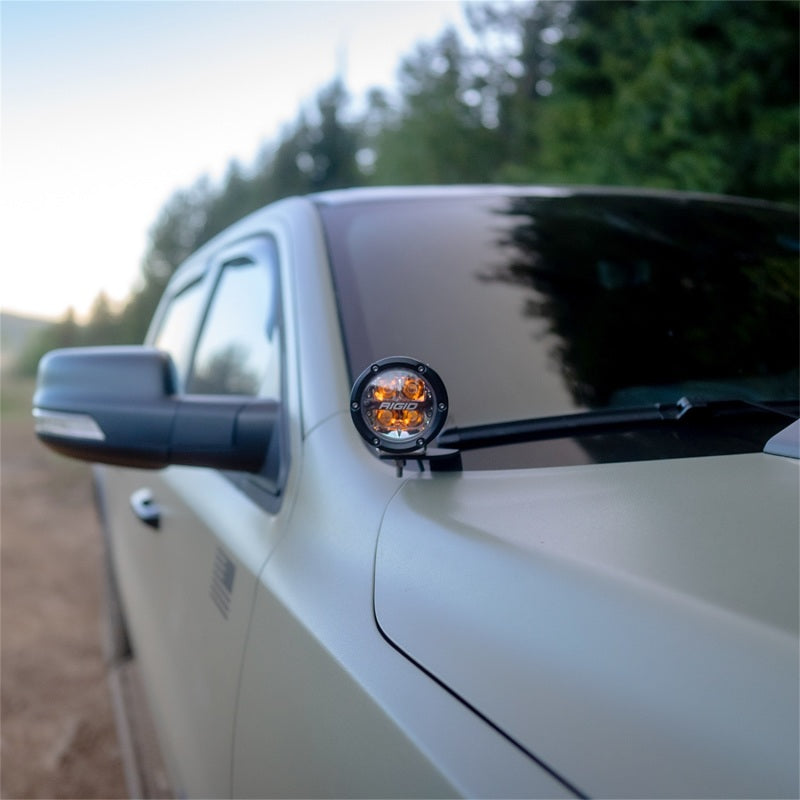 Rigid Industries A-Pillar Light Mount - 2 Light Capacity - Stainless - Black - Ram 1500 Truck 2019-22 (Pair)