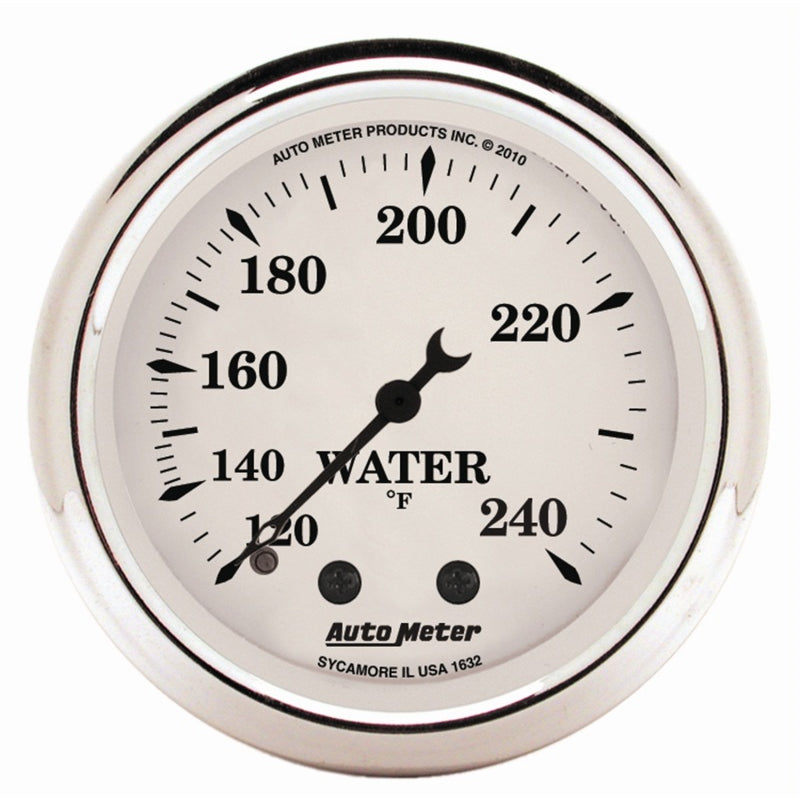 Auto Meter Old Tyme White 120-240 Degree F Water Temperature Gauge - Mechanical