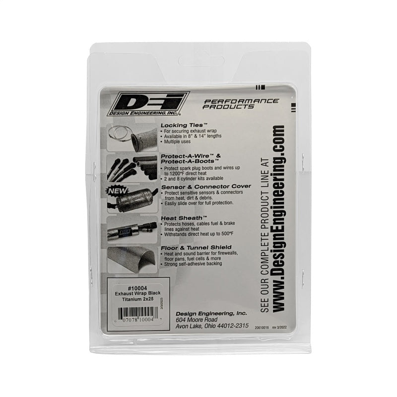 DEI Titanium Exhaust Wrap - 2" Wide - 25 ft Roll - Carbon Fiber Look