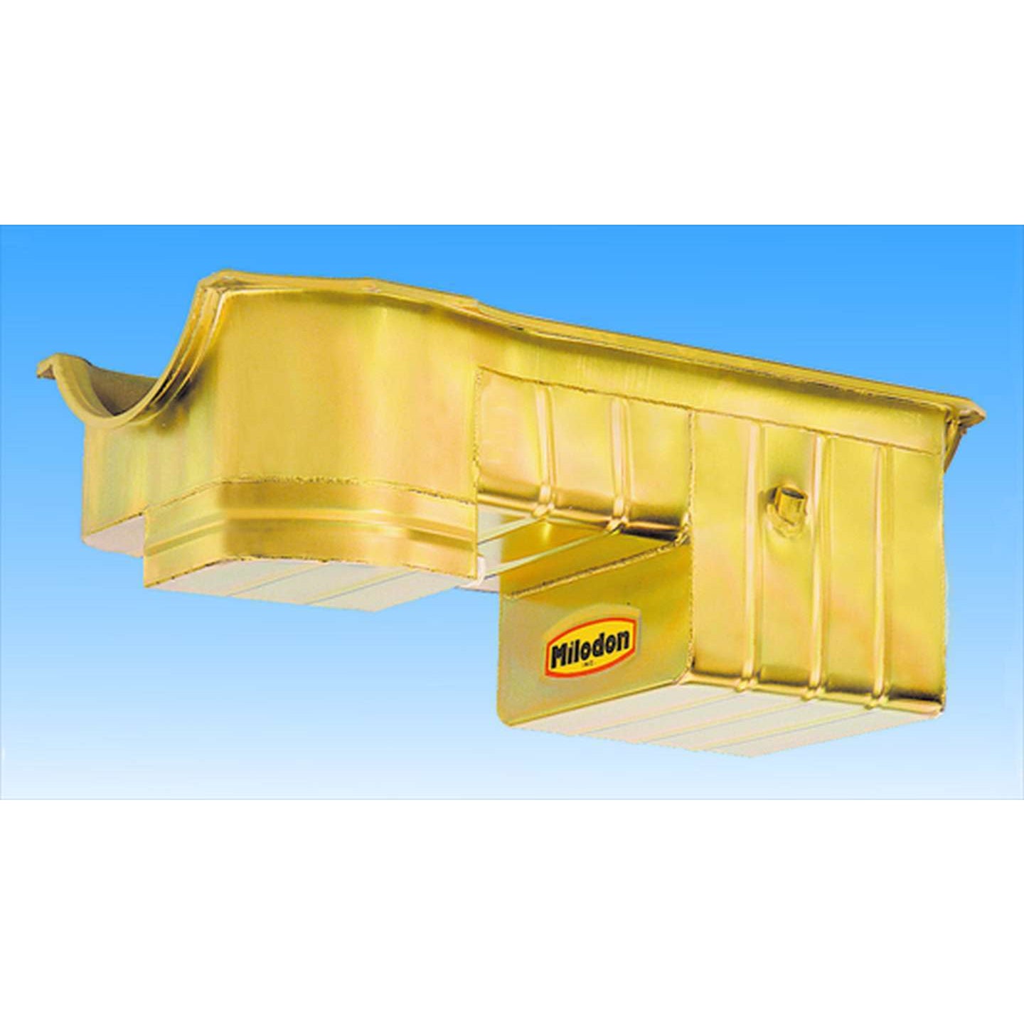 Milodon Rear Sump Engine Oil Pan - 4 qt - 8.25" Depth - Steel - Cadmium Plated - Ford 351C