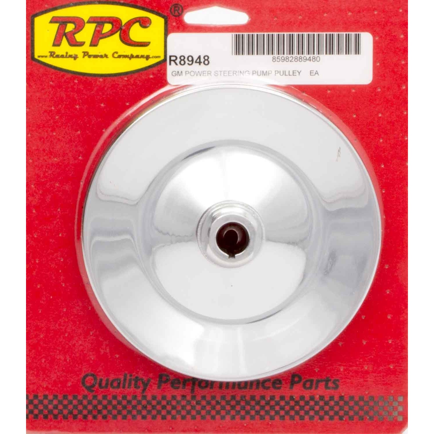 Racing Power V-Belt Power Steering Pulley 1 Groove Keyed 5-7/8" Diameter - Steel