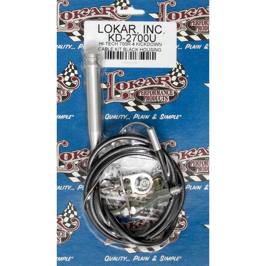 Lokar Hi-Tech Kickdown Cable Adjustable Length Black Plastic Housing Aluminum Fittings - Natural