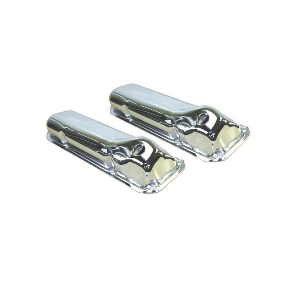 Specialty Products Valve Cover - Stock Height - Baffled - Breather Holes - Chrome - Ford Cleveland / Modified - Pair