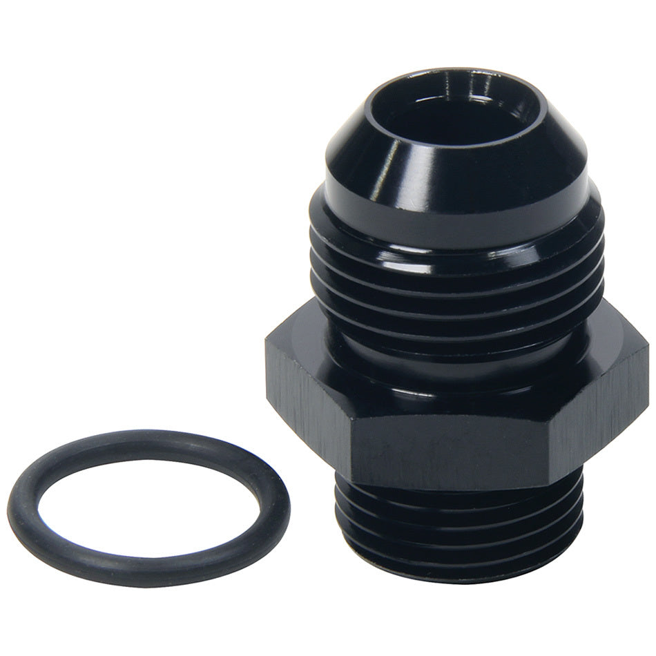 Allstar Performance Straight Adapter - 10 AN Male to 8 AN Male O-Ring - Aluminum - Black Anodize