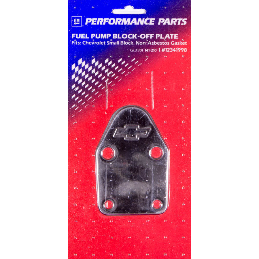 Proform Fuel Pump Block-Off Plate - Bow Tie Emblem - Small Block Chevy