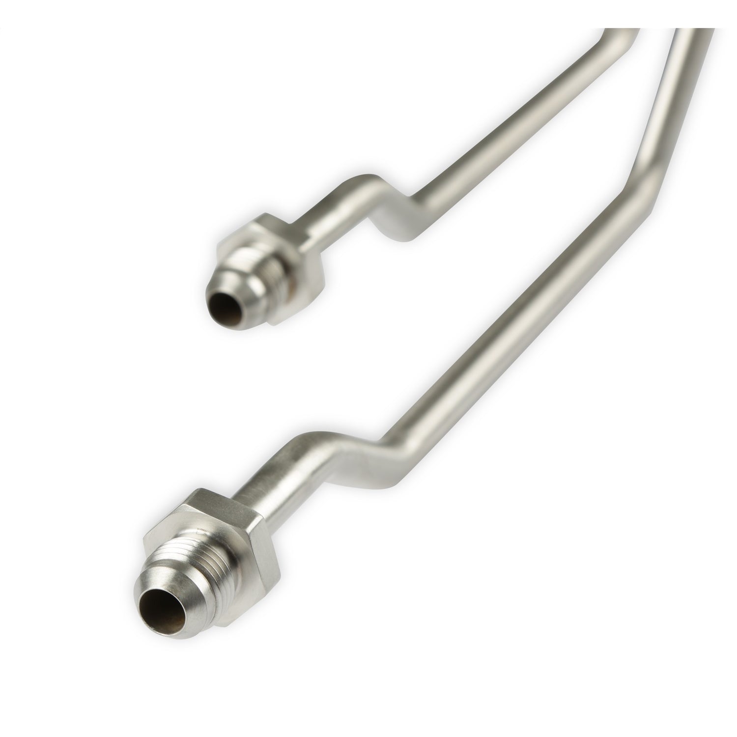 Holley Power Steering Pressure Tube - 6 AN Inlet/Outlet - Pressure/Return - Separator - Nickel Plated - Borgeson Mopar Box