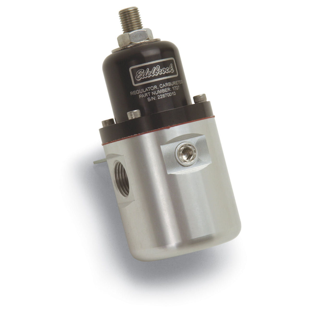Edelbrock 5-10 psi Fuel Pressure Regulator Inline 3/8" NPT Inlets/Outlet 3/8" NPT Return - Bypass - Blue Anodize