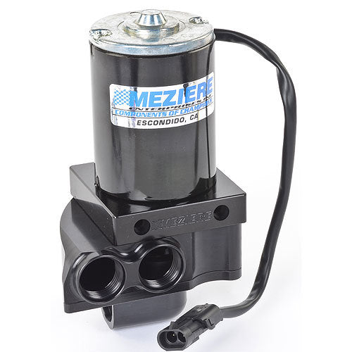 Meziere Enterprises Electric Water Pump Remote Mount 12 AN Female Inlet Dual 12 AN Female Outlet - Aluminum