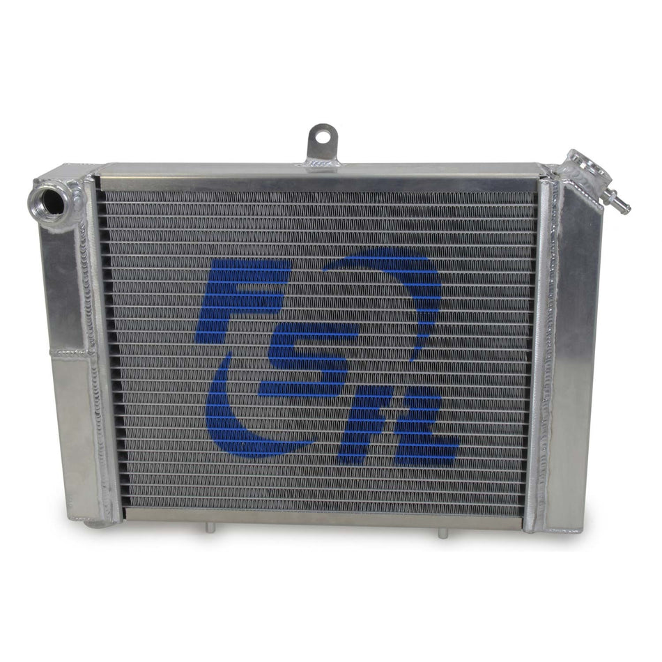 FSR Dual Pass Aluminum Mini Sprint Radiator - 17" W x 12" H - Drivers Side Inlet - Drivers Side Outlet - Cage Mount