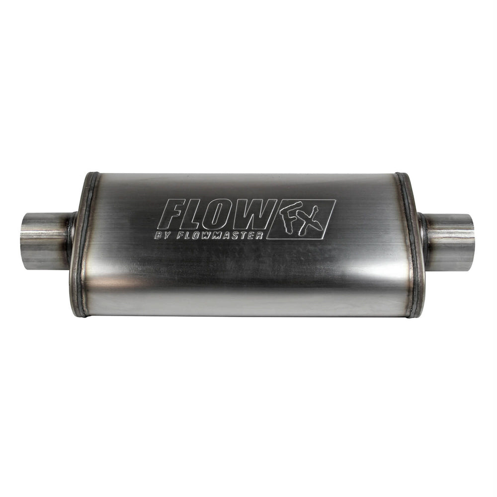 Flowmaster FlowFX Muffler - 3" Center Inlet - 3" Center Outlet - 18 x 9 x 4" Oval Body - 24" Long - Stainless - Universal
