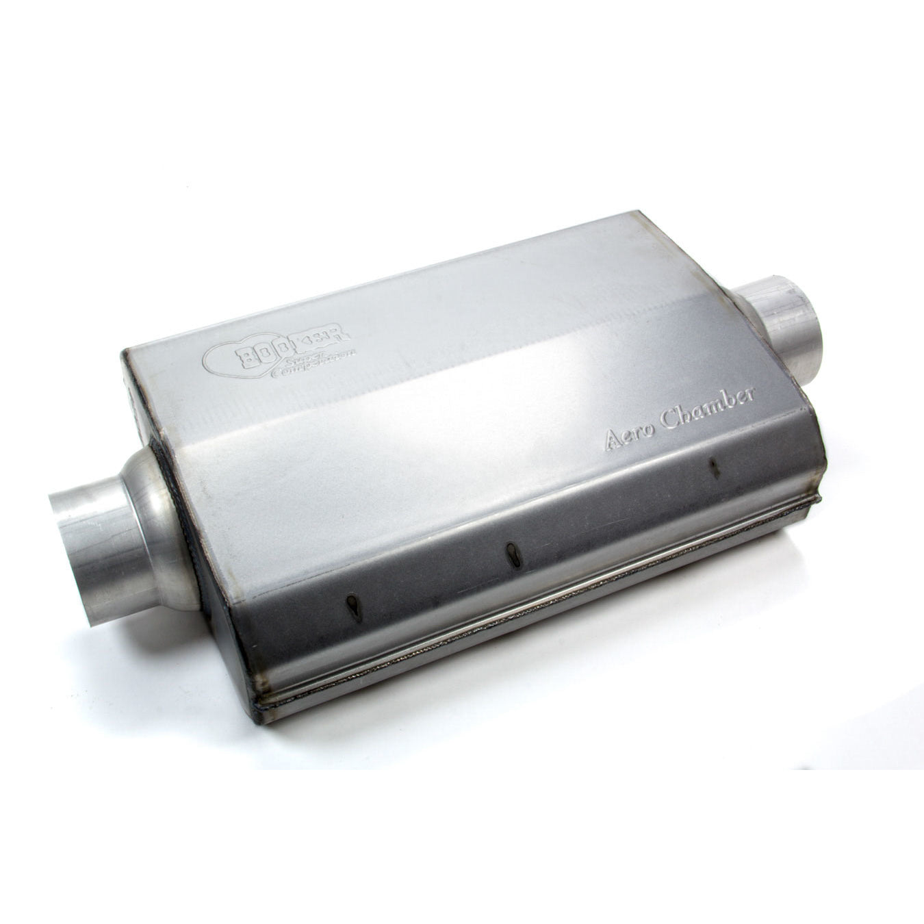 Hooker Aero Chamber Muffler - 3 in Center Inlet - 3 in Center Outlet - 10-1/4 x 4-3/4 in Oval Body - 14 in Long