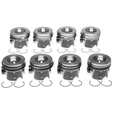 Clevite Forged Piston and Ring Kit - 3.890 in Bore - 3.0 x 2.0 x 3.0 mm Ring Groove - Flat - Combustion Chamber - 6.4 L - Ford PowerStroke