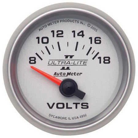 Auto Meter 2-1/16" Ultra-Lite II Electric Voltmeter - 8-18 Volts