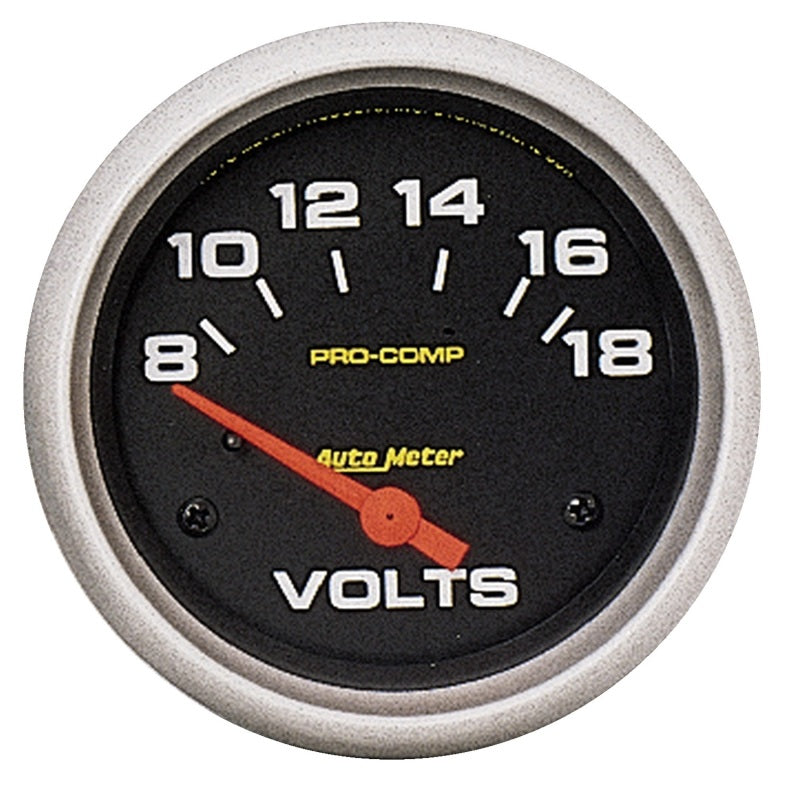 Auto Meter Pro Comp Electric Voltmeter Gauge - 2-5/8" - 8-18 Volts