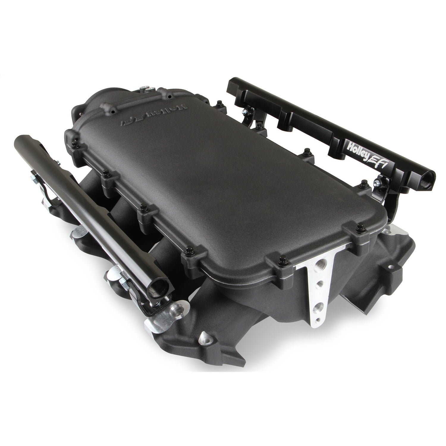 Holley EFI Ultra Lo-Ram Intake Manifold - 105 mm Throttle Body Flange - Multi Port - Black - GM LS-Series