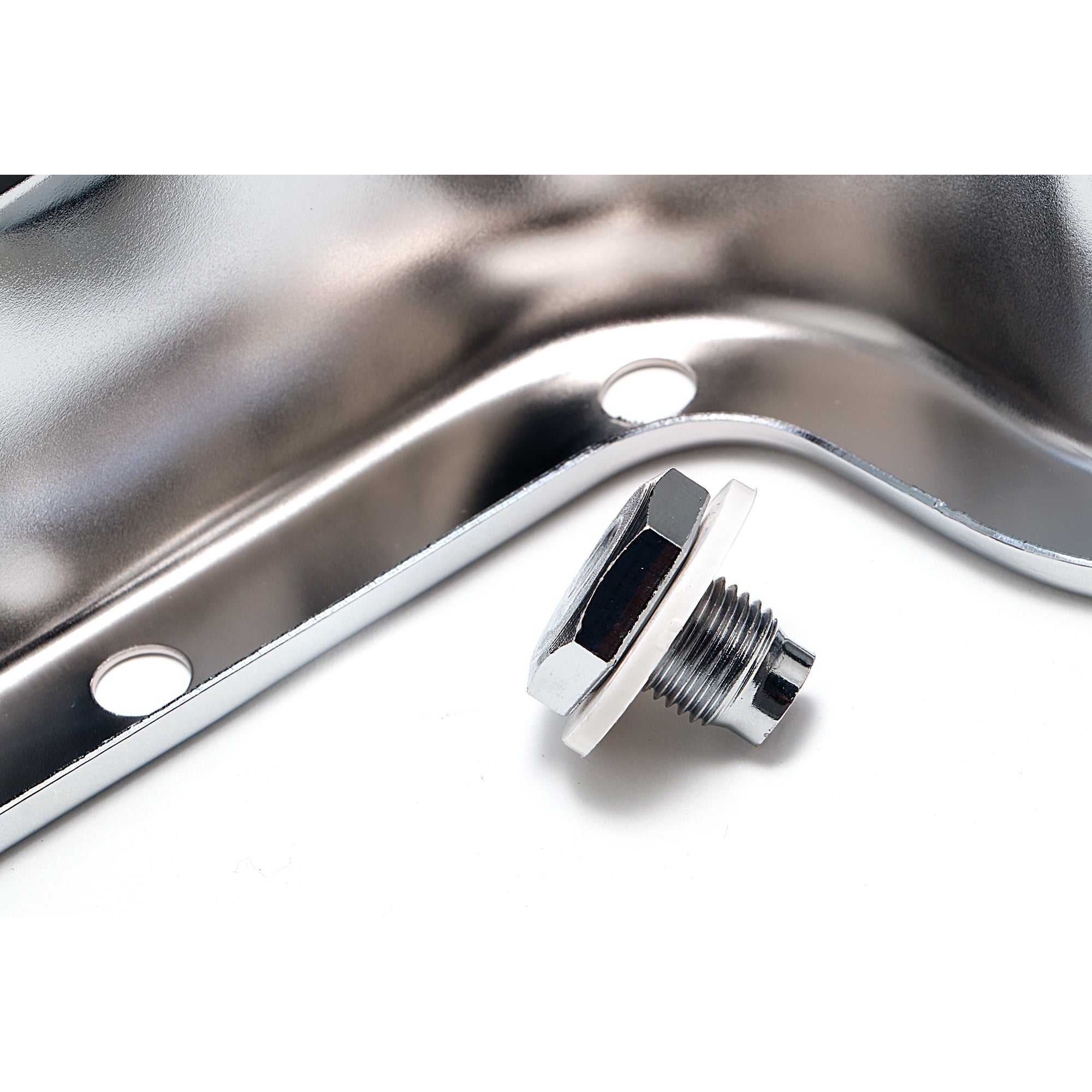 Trans-Dapt Transmission Pan - Finned - Steel - Chrome - C6