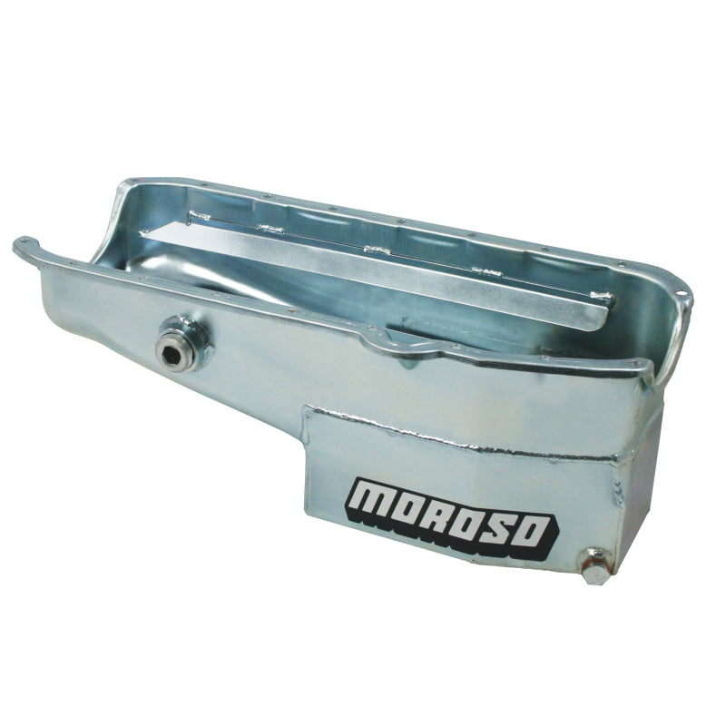 Moroso SB Chevy Oil Pan - LH Dipstick - w/ 1" Inspection Bung