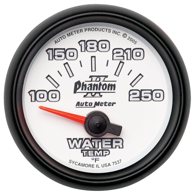 Auto Meter 2-1/16" Phantom II Electric Water Temperature Gauge - 100-250