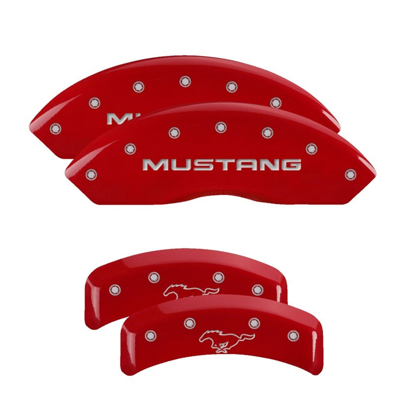 Mgp Caliper Cover Mustang Pony Logo Brake Caliper Cover Aluminum Red Ford Mustang 1994-2004 - Set of 4