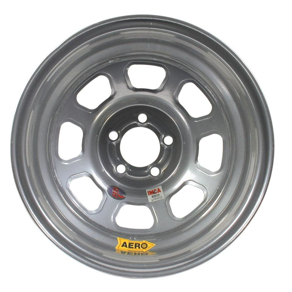 Aero 52 Series IMCA Rolled Wheel - Silver - 15" x 8" - 5 x 4.5" - 1" BS - 19 lbs.