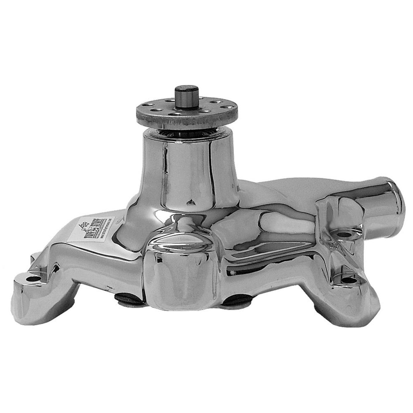 Tuff Stuff SB Chevy Aluminum Short Water Pump Chrome 5/8" Shaft