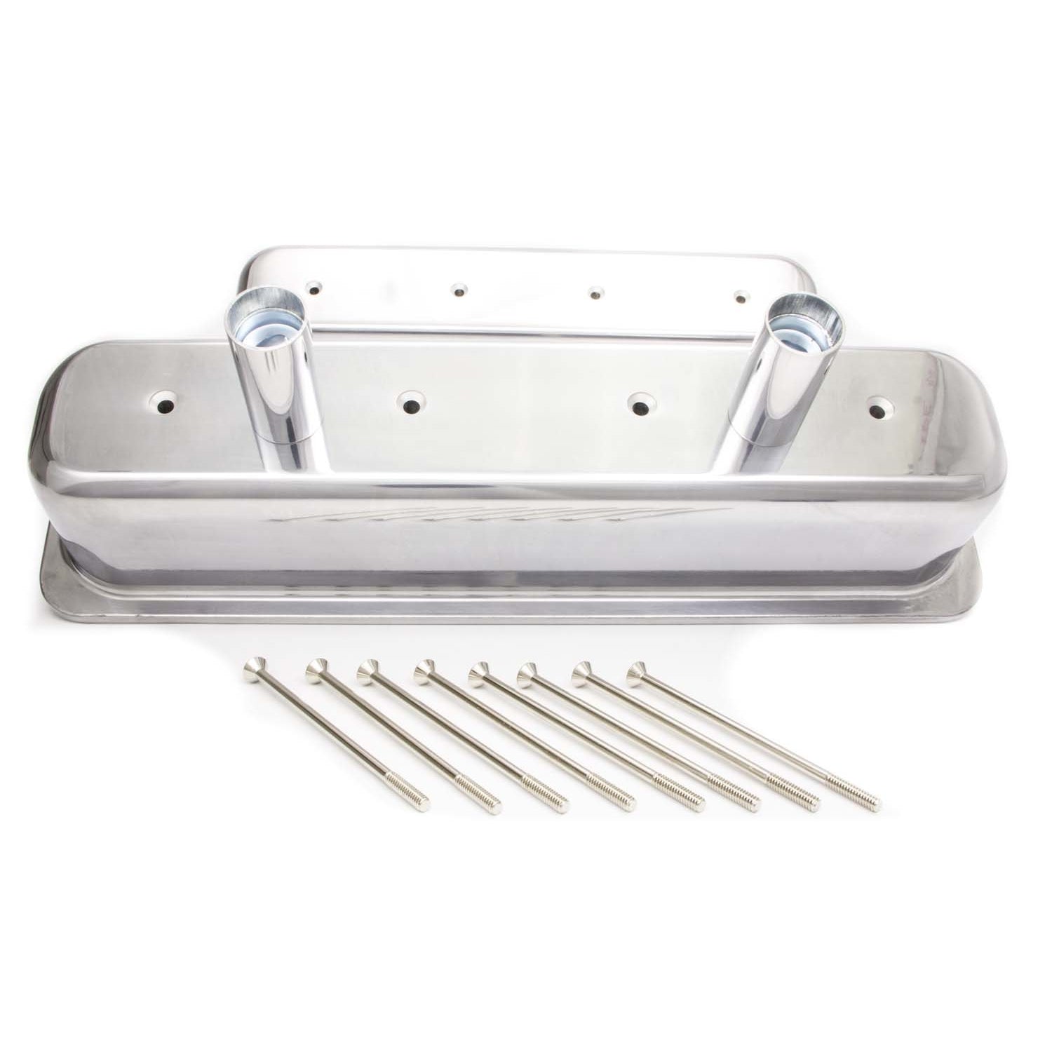 Racing Power Polished Aluminum Valve Covers - SB Chevy 87-97 - 1-1/2" O.D. Holes