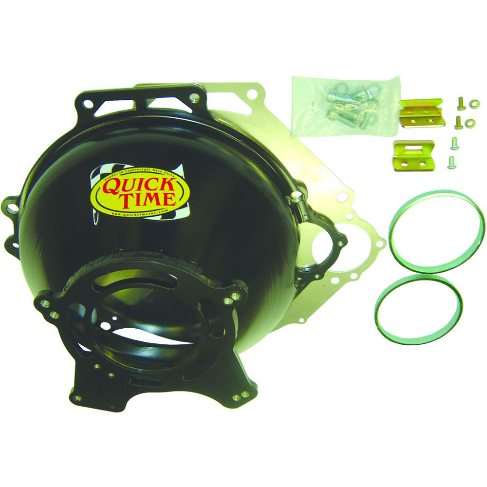 Quick Time Block Plate Bellhousing Hardware Steel Black Paint - Ford TKO 500-600/TR3550/T5