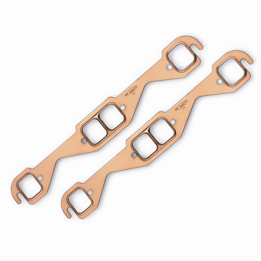 Mr. Gasket Copperseal Exhaust Header / Manifold Gasket - 1.450 x 1.550 in Rectangle Port - Copper - Small Block Chevy - Pair