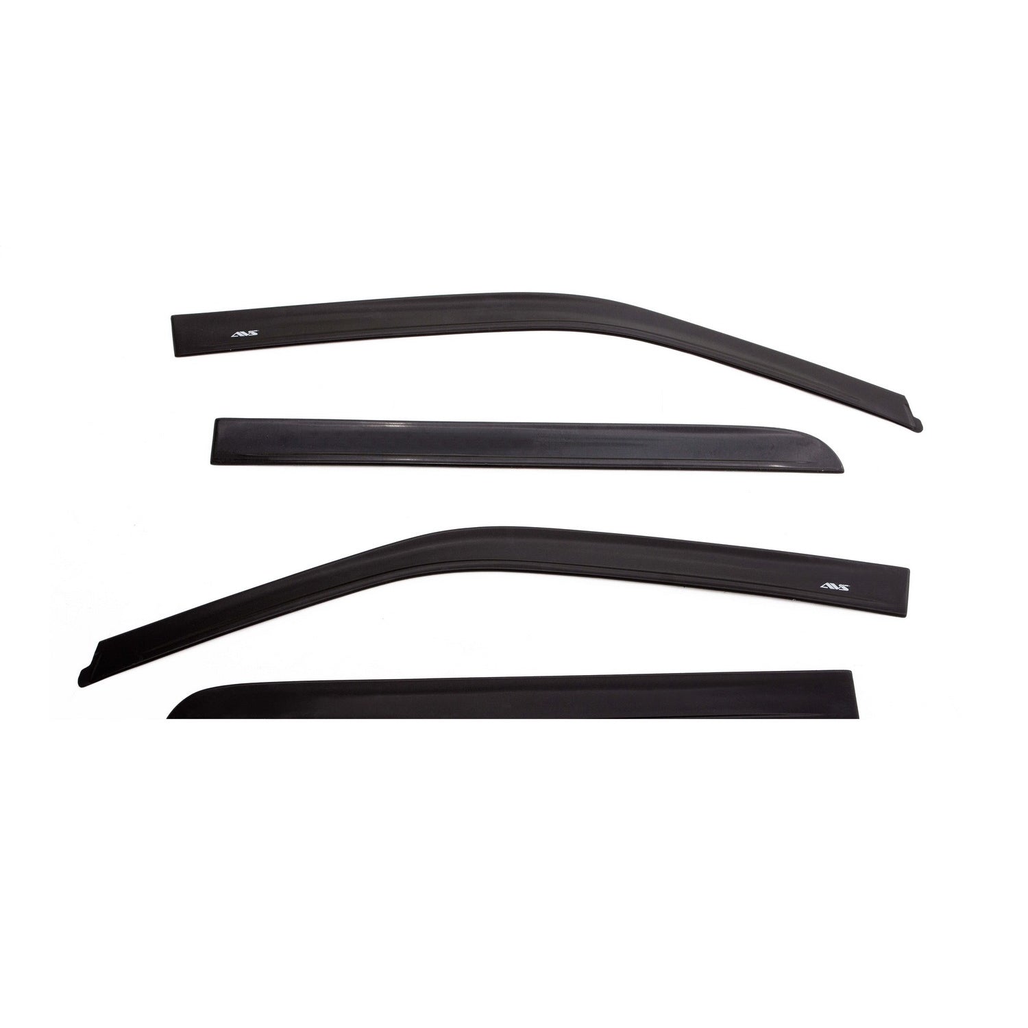 Auto Ventshade In-Channel Ventvisor Side Window Visor - Stick-On - Front/Rear - Plastic - Black - Crew Cab