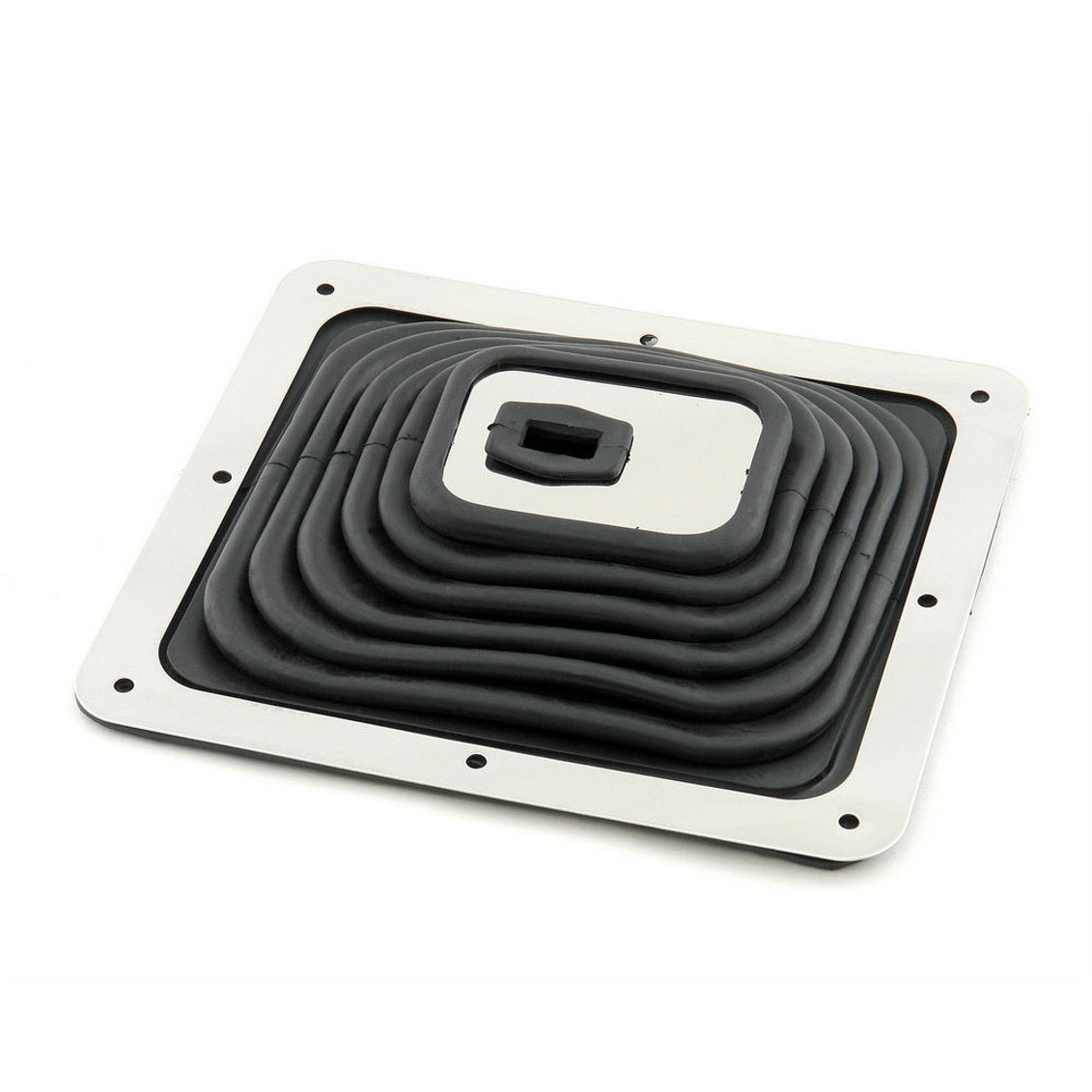 Mr. Gasket Shifter Boot - 7-3/4 x 8-3/4 in Base - Square Boot - Black / Chrome - Universal