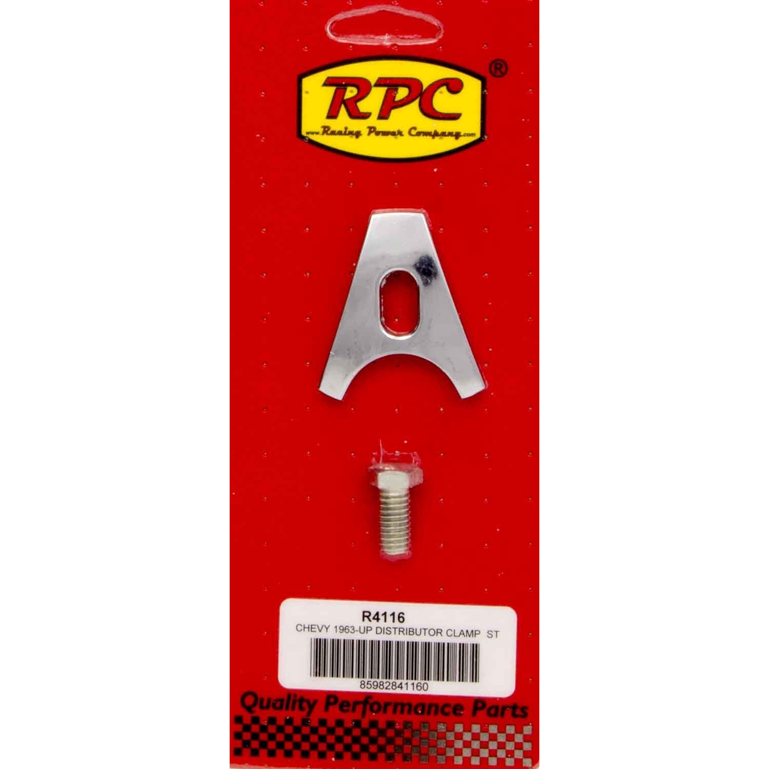 Racing Power Stud Mounted Distributor Hold Down Steel Chrome Chevy V8 - Kit