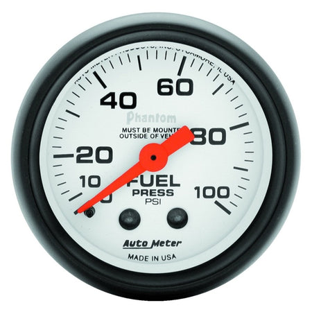 Auto Meter Phantom Mechanical Fuel Pressure Gauge - 2-1/16"