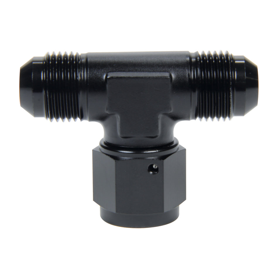 Allstar Performance Tee Adapter - 8 AN Male x 8 AN Male x 8 AN Female Swivel - Black Anodize