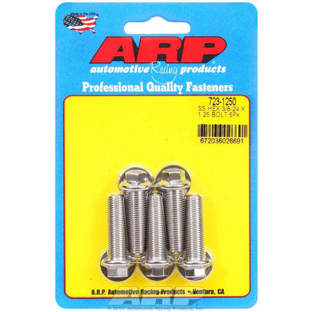 ARP Stainless Steel Bolt Kit - 3/8" 6 Point - 3/8-24 x 1.250 - Set of 5