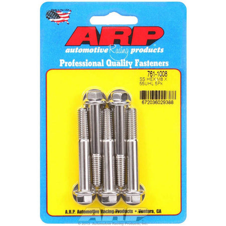 ARP Bolt - 55 mm Long - 10 mm Hex Head - Stainless - Polished - Universal - (Set of 5)