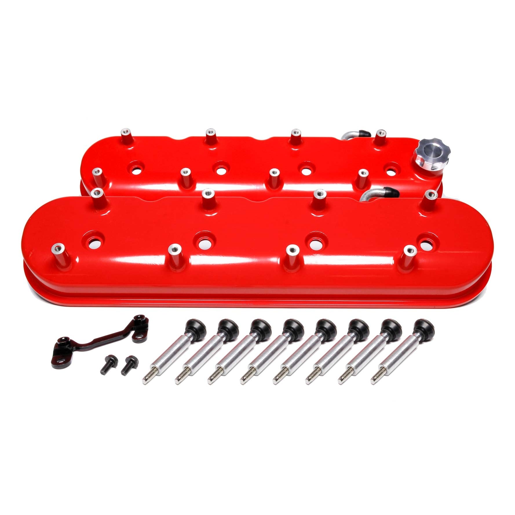 Holley Aluminum Tall LS Valve Covers - Gloss Red - Red - GM LS-Series