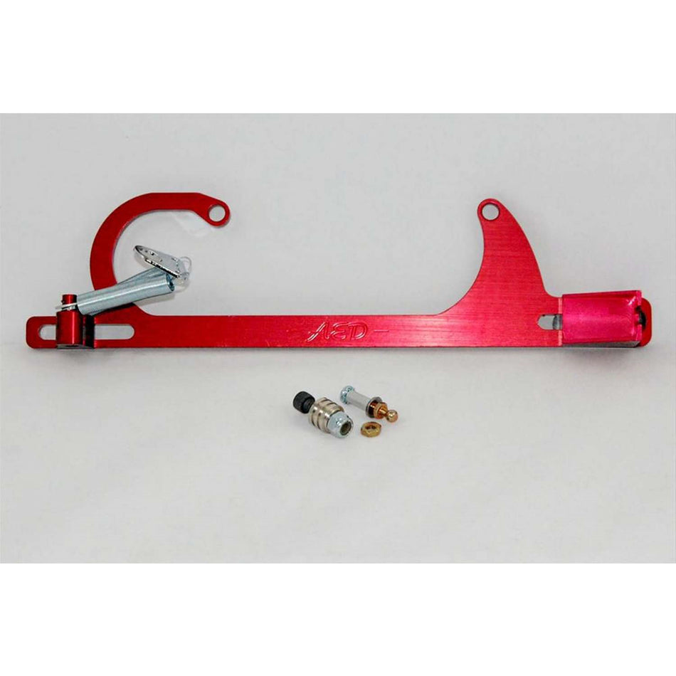 AED Carb Mount Throttle Cable Bracket & Return Spring - Red Anodized - Ford Cable - Square Bore