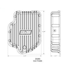 B&M Transmission Cast Deep Pan, Brushed Finish - GM TH400 Transmission