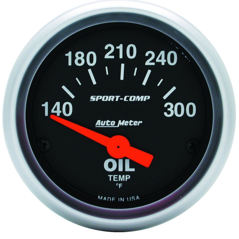 Auto Meter 2-1/16" Sport-Comp Oil Temperature Gauge - 140-300 PSI