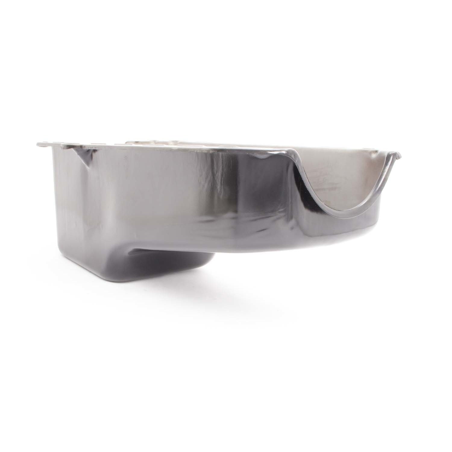Racing Power Rear Sump Engine Oil Pan 4 qt Stock Depth Steel - Black Paint