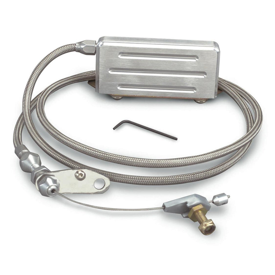 Lokar Hi-Tech Kickdown Cable - Electric - Adjustable Length - Braided Stainless Housing - Aluminum Fittings - Natural - TH400